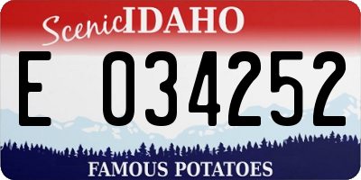 ID license plate E034252
