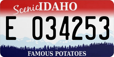 ID license plate E034253