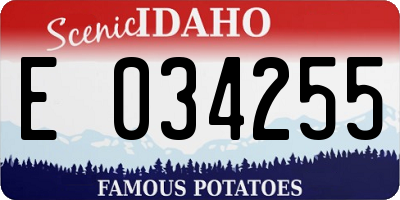 ID license plate E034255