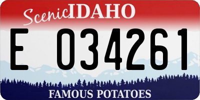 ID license plate E034261