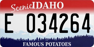 ID license plate E034264