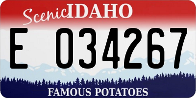 ID license plate E034267