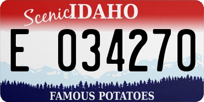 ID license plate E034270
