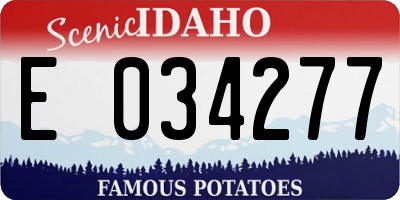 ID license plate E034277