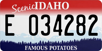 ID license plate E034282