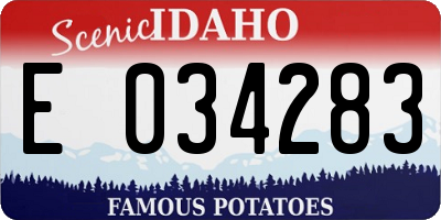 ID license plate E034283