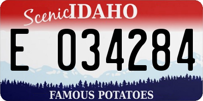 ID license plate E034284