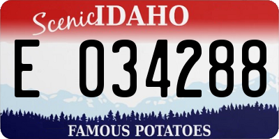 ID license plate E034288