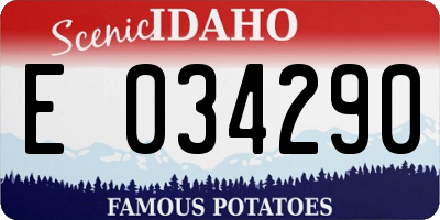 ID license plate E034290