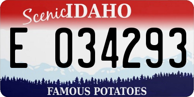 ID license plate E034293