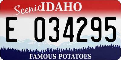 ID license plate E034295