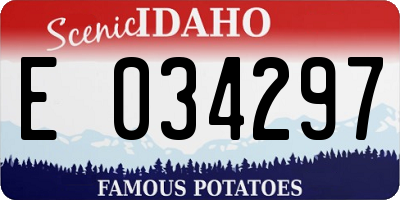 ID license plate E034297