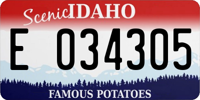 ID license plate E034305