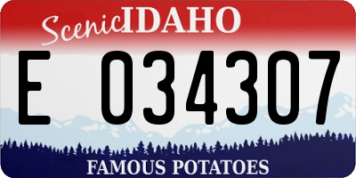 ID license plate E034307