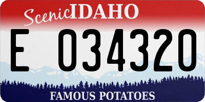 ID license plate E034320