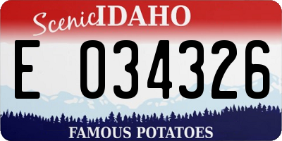 ID license plate E034326