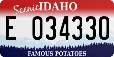 ID license plate E034330