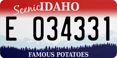 ID license plate E034331