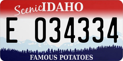 ID license plate E034334