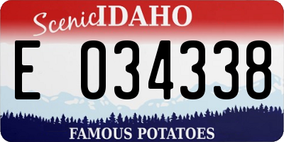 ID license plate E034338