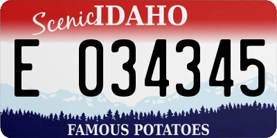 ID license plate E034345