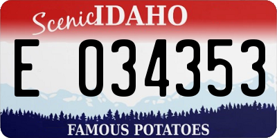 ID license plate E034353