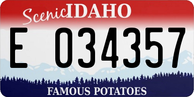 ID license plate E034357