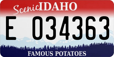 ID license plate E034363