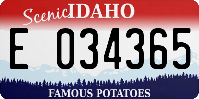 ID license plate E034365