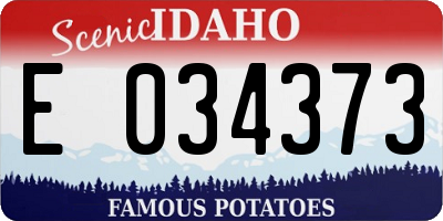 ID license plate E034373