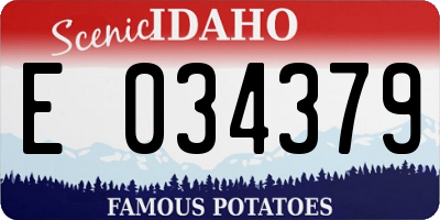 ID license plate E034379