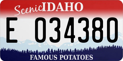 ID license plate E034380
