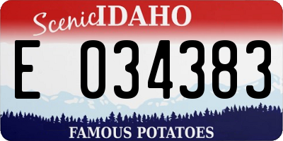 ID license plate E034383