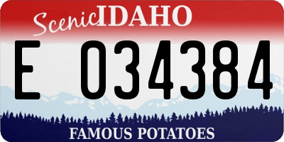 ID license plate E034384