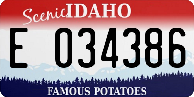 ID license plate E034386