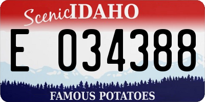 ID license plate E034388