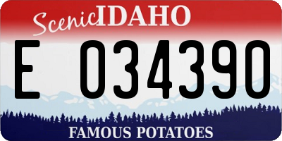 ID license plate E034390