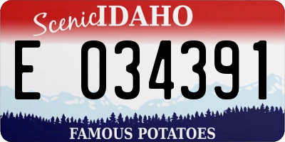ID license plate E034391