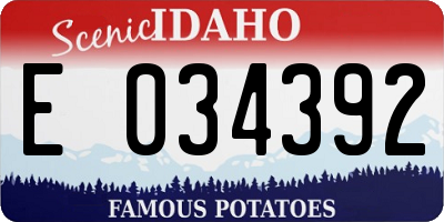 ID license plate E034392