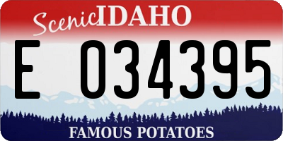 ID license plate E034395