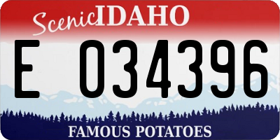 ID license plate E034396