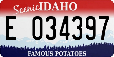 ID license plate E034397