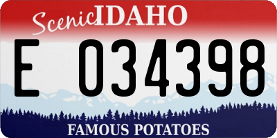 ID license plate E034398