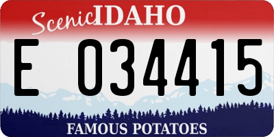 ID license plate E034415