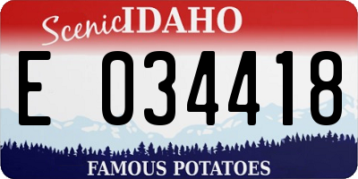 ID license plate E034418