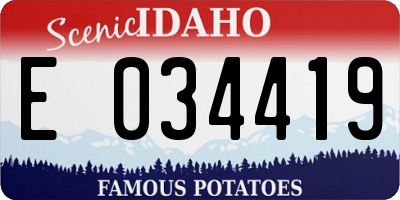 ID license plate E034419