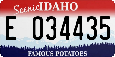 ID license plate E034435