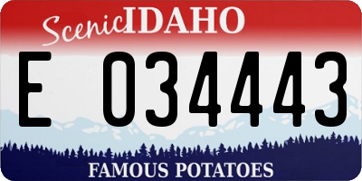 ID license plate E034443