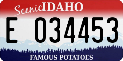 ID license plate E034453
