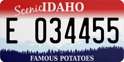ID license plate E034455